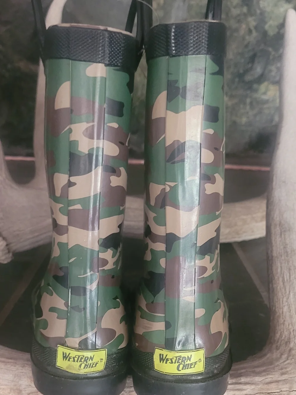 Kids Western Chief Camo Rain Boots - Green Brown Black